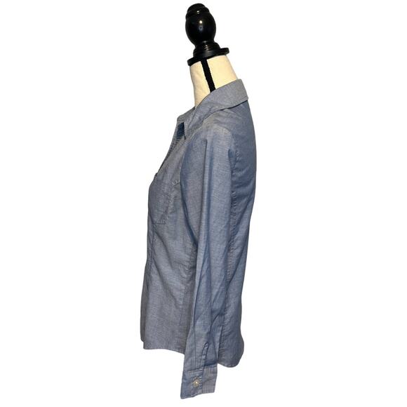 Riders by Lee Chambray Button Down Shirt Womens Size S Easy Care w/ Patch Pocket - Picture 3 of 6